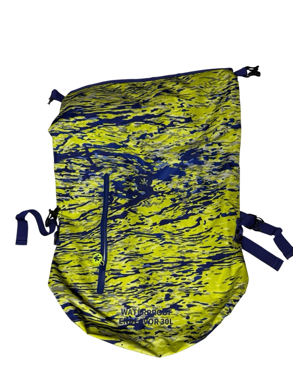 Geckobrands Waterproof 30L Endeavor Roll-Top Backpack Bright Camo Yellow Hiking